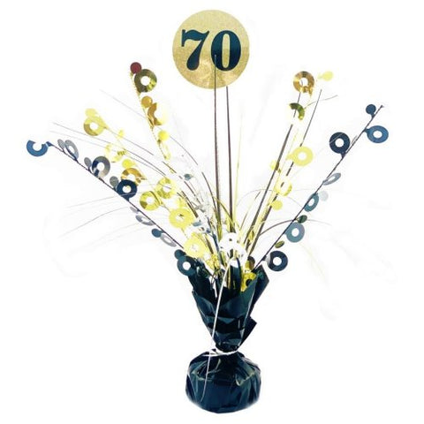 70 CENTREPIECE TABLE DECORATION BLACK AND GOLD - Whip It Up Cake Supplies