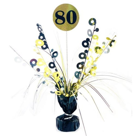 80 CENTREPIECE TABLE DECORATION BLACK AND GOLD - Whip It Up Cake Supplies