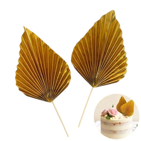 DECO FAN METALLIC GOLD 2 pk - Whip It Up Cake Supplies
