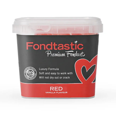 RED 1KG PREMIUM FONDANT by FONDTASTIC - Whip It Up Cake Supplies