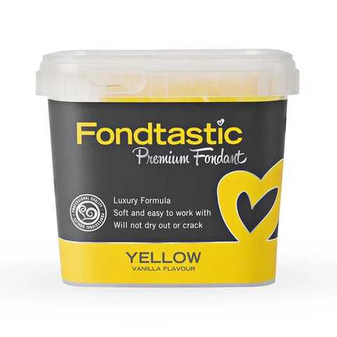 YELLOW 1KG PREMIUM FONDANT by FONDTASTIC - Whip It Up Cake Supplies