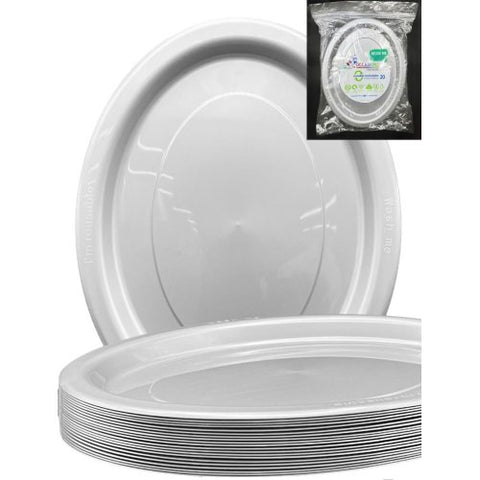 SILVER OVAL DINNER PLATES 20pk - Whip It Up Cake Supplies