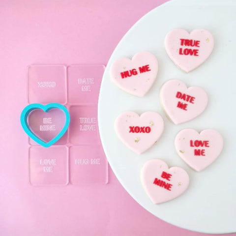 VALENTINES MINI SET WITH CUTTER RAISE IT UP COOKIE STAMP