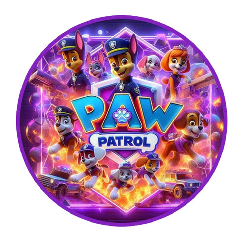 PAW PATROL GROUP 7" ROUND EDIBLE IMAGE