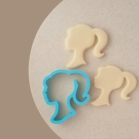 BARBIE HEAD COOKIE CUTTER 8cm high