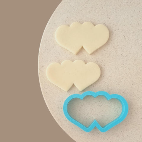 DOUBLE HEART COOKIE CUTTER 8.3cm x 5cm