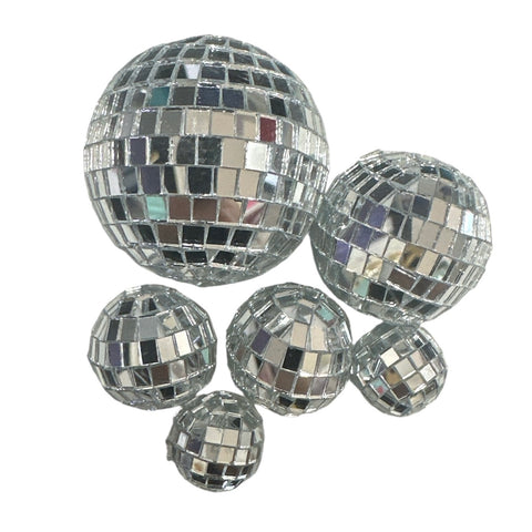 ASSORTED MIRROR BALL CAKE TOPPERS x 6