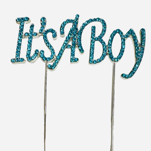 IT'S A BOY DIAMANTE CAKE PIN - Whip It Up Cake Supplies