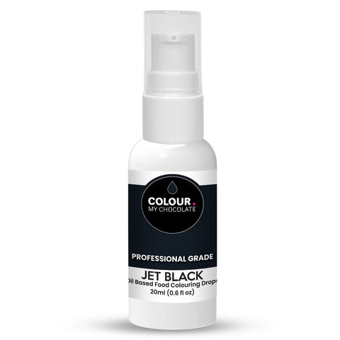 JET BLACK OIL BASED FOOD COLOURING DROPS 20ml - Whip It Up Cake Supplies