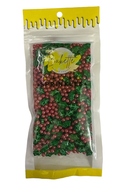 JOLLY HOLLY-DAY SPRINKLE MIX by BAKETTE 56g - Whip It Up Cake Supplies