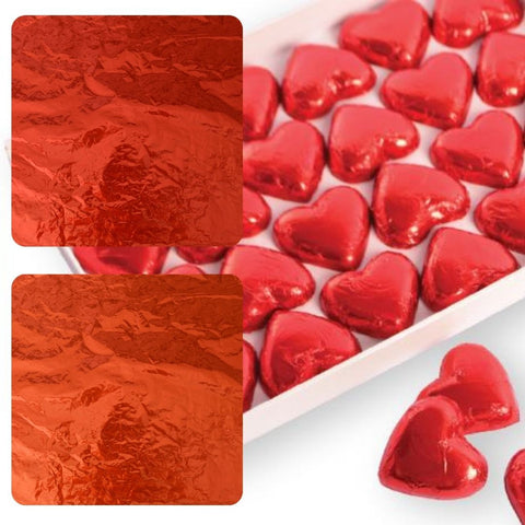 RED FOIL SHEETS FOR CHOCOLATE 100g 50cm X 35cm