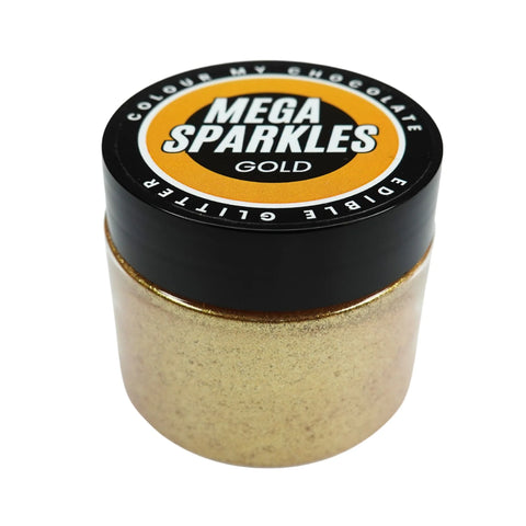 GOLD MEGA SPARKLES - EDIBLE & DRINKABLE GLITTER - Whip It Up Cake Supplies