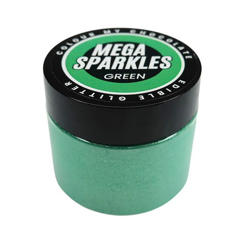 GREEN MEGA SPARKLES - EDIBLE & DRINKABLE GLITTER - Whip It Up Cake Supplies