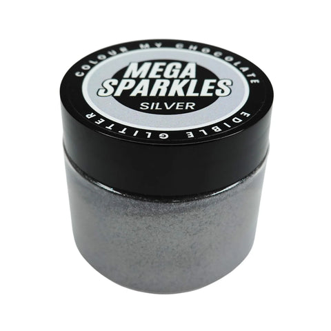 SILVER MEGA SPARKLES - EDIBLE & DRINKABLE GLITTER - Whip It Up Cake Supplies