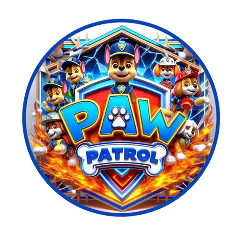 PAW PATROL GROUP 7" ROUND EDIBLE IMAGE