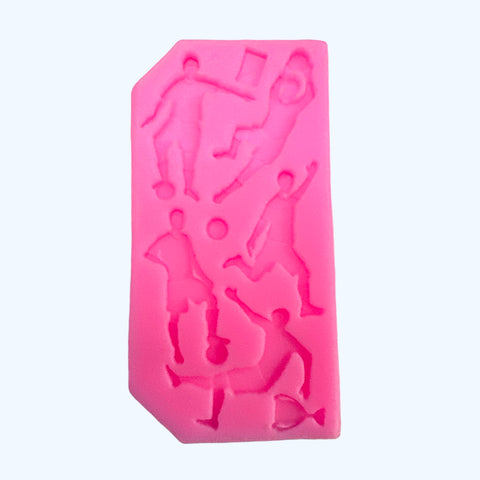 SOCCER PLAYERS SILICONE MOULD - Whip It Up Cake Supplies