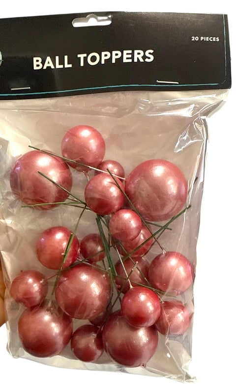 BLUSH CAKE BALL DECORATIONS SMALL 20 pack - NON EDIBLE - Whip It Up Cake Supplies
