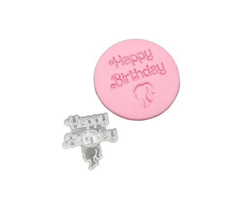 HAPPY BIRTHDAY DISNEY FONT EMBOSSED STAMP - Whip It Up Cake Supplies