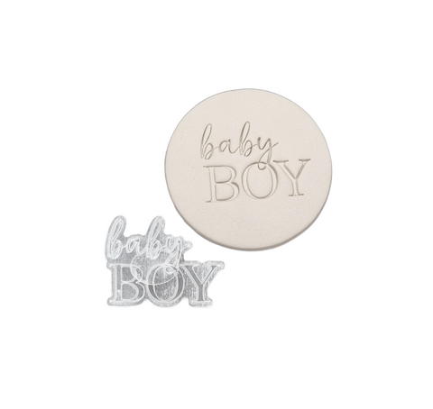 BABY BOY EMBOSSED STAMP - Whip It Up Cake Supplies