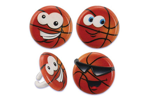 BASKETBALL FACE CUPCAKE RINGS 8 pack - Whip It Up Cake Supplies