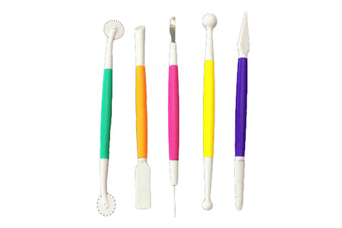 5 PIECE MODELLING TOOL SET FOR FONDANT & GUM PASTE - Whip It Up Cake Supplies