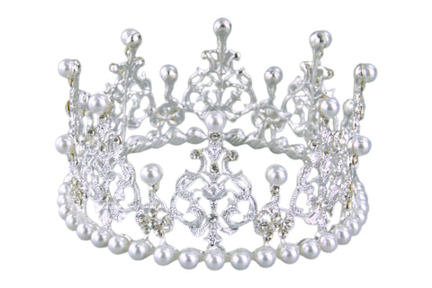 CROWN DIAMANTE / PEARL CAKE TOPPER 13cm - Whip It Up Cake Supplies