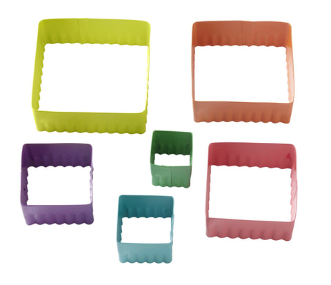 SQUARE DOUBLE CUT SET - METAL 6 pieces - Whip It Up Cake Supplies