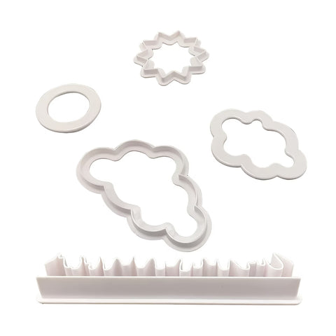 CLOUD CUTTERS WITH SUN AND GRASS 5pc - Whip It Up Cake Supplies