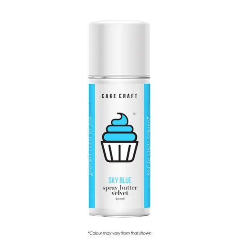 SKY BLUE VELVET SPRAY BUTTER 400ml - Whip It Up Cake Supplies