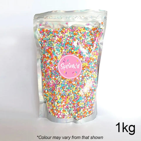 PASTEL RAINBOW SEQUINS 1kg by SPRINK'D - Whip It Up Cake Supplies