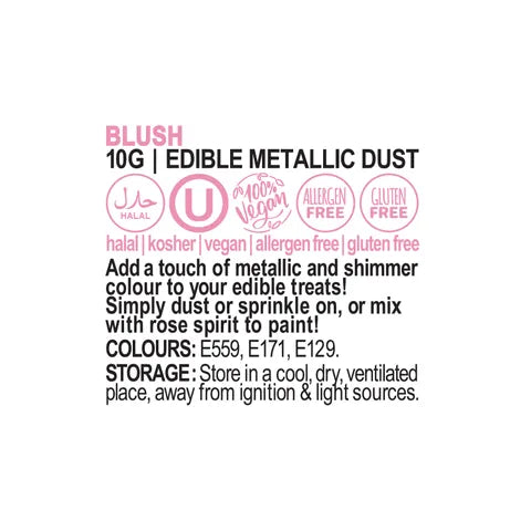 VIVID BLUSH METALLIC EDIBLE DUST 10g
