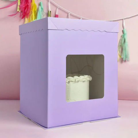 LILAC CAKE BOX 10" x 10" x 12.4" TALL - Whip It Up Cake Supplies