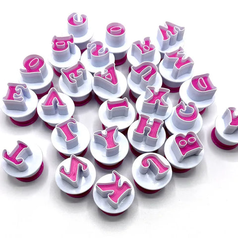 LARGE UPPERCASE ALPHABET PLUNGER CUTTERS x 26pc - Whip It Up Cake Supplies