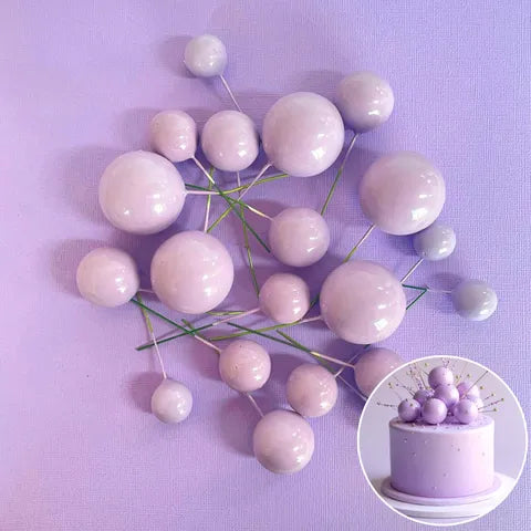 CAKE BALL LILAC DECORATIONS 20 pack - NON EDIBLE - Whip It Up Cake Supplies