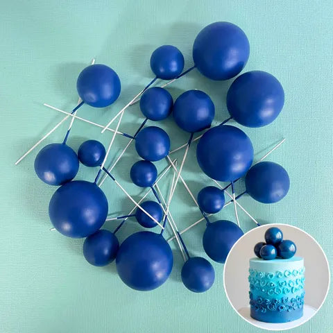 CAKE BALL ROYAL BLUE DECORATIONS 20 pack - NON EDIBLE - Whip It Up Cake Supplies