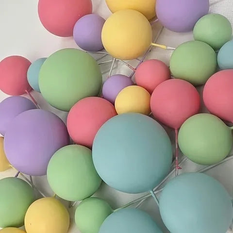 PASTEL RAINBOW CAKE BALLS DECORATIONS 32 pack - NON EDIBLE - Whip It Up Cake Supplies