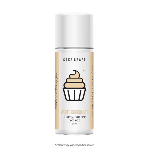 WHITE CHOCOLATE VELVET SPRAY BUTTER 400ml - Whip It Up Cake Supplies