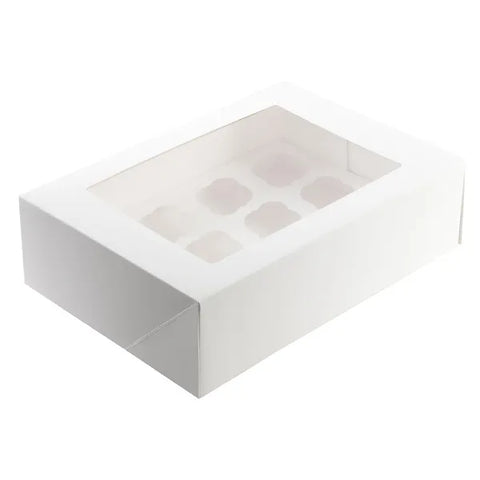 12 HOLE WINDOW CUPCAKE BOX - Whip It Up Cake Supplies