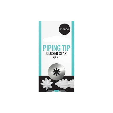 #30 CLOSED STAR PIPING TIP by MONDO - Whip It Up Cake Supplies