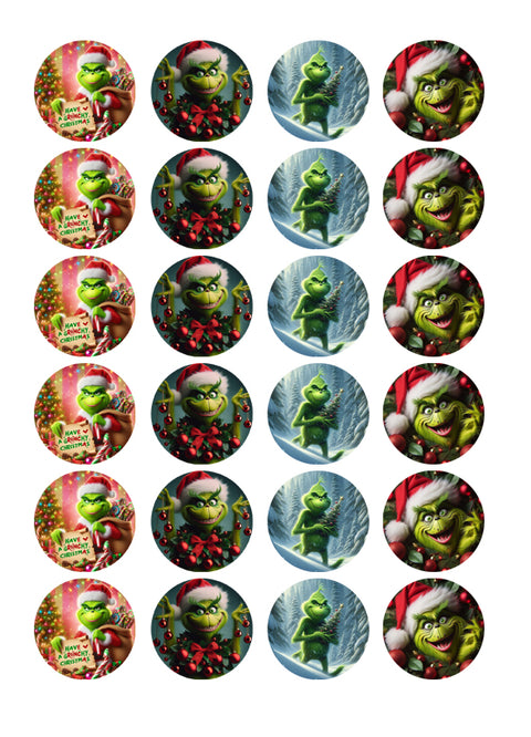 GRINCH CUPCAKE EDIBLE IMAGE 24/page