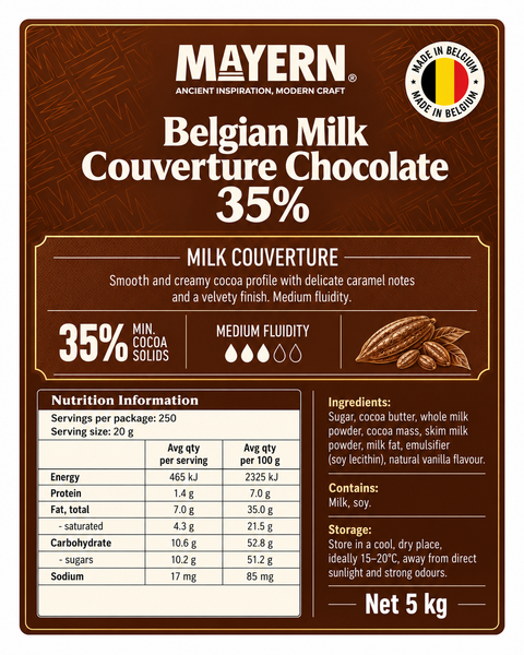 MAYERN MILK 35% COUVERTURE CHOCOLATE 500g
