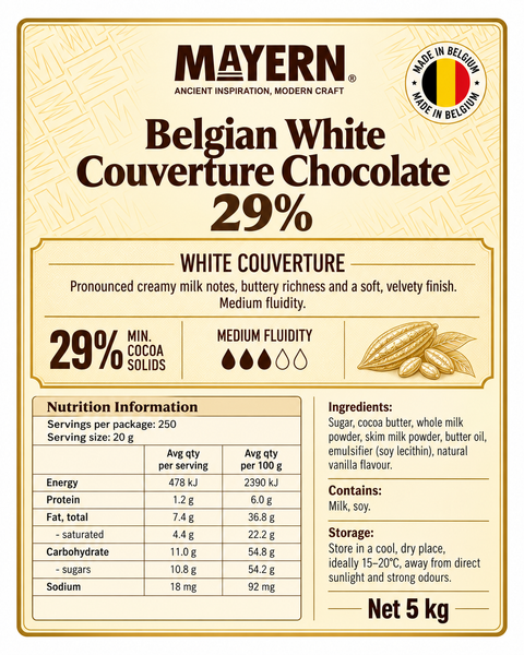 MAYERN 29% WHITE COUVERTURE CHOCOLATE 500g