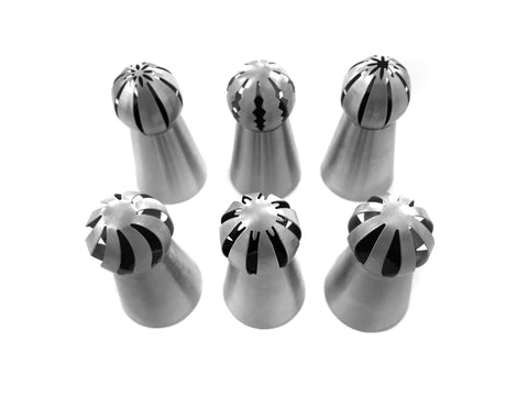 RUSSIAN RUFFLE BALL PIPING TIPS x 6 - Whip It Up Cake Supplies