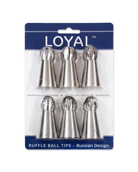 RUSSIAN RUFFLE BALL PIPING TIPS x 6 - Whip It Up Cake Supplies