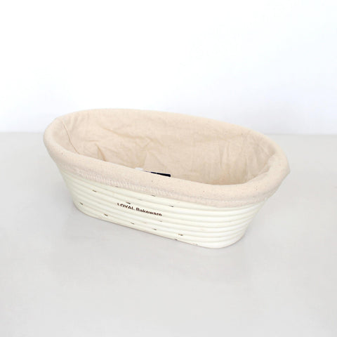 RATTAN PROOFING BASKET LONG 25cm x 16cm with LINER