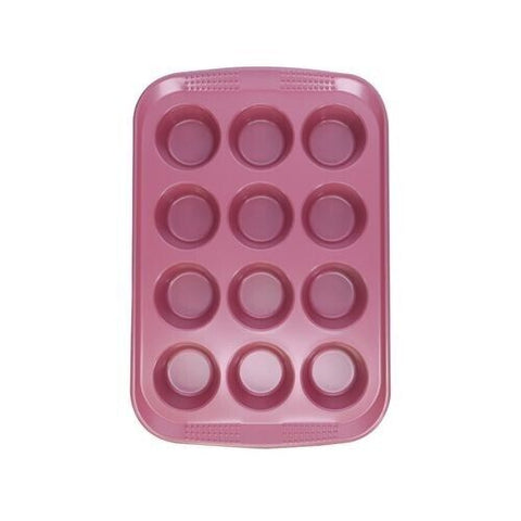 MUFFIN PAN 12 CUP PINK by SOFFRITTO - Whip It Up Cake Supplies