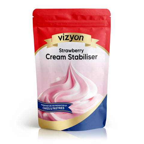 STRAWBERRY CREAM STABILISER 200g by VIZYON - Whip It Up Cake Supplies