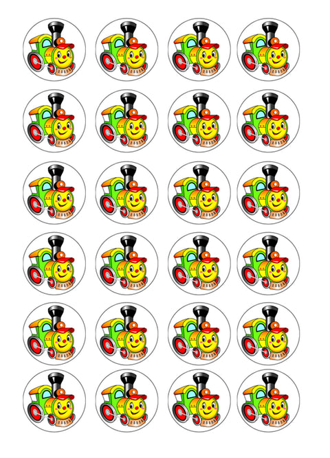 TRAIN CARTOON CUPCAKE EDIBLE IMAGE 24/page