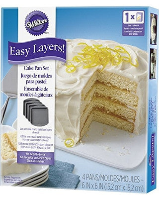 SQUARE 4pc EASY LAYER PAN 6" - Whip It Up Cake Supplies