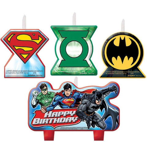 JUSTICE LEAGUE CANDLES x 4 - Whip It Up Cake Supplies